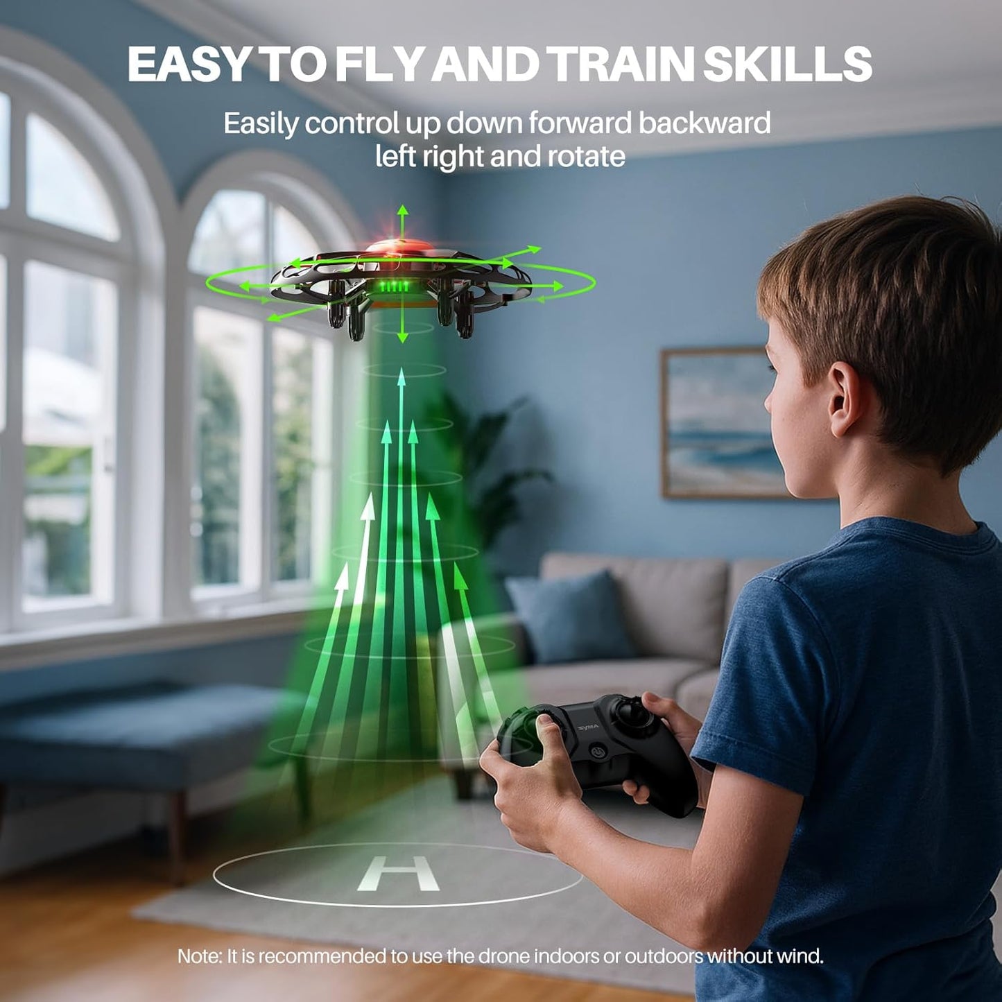SYMA Drone for Kids with 7-Color LED Light, X660 Mini Drone with 3D Flip, Rotary Ascent, Headless Mode, Speed Switch and Full Protection RC Toys Gifts for Beginners Adults