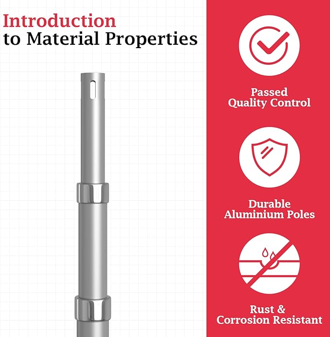 EMART 5.5ft-12ft Pipe and Drape Adjustable Upright for Backdrop Stand, Background & Curtain and Wedding Decor -1 Pack