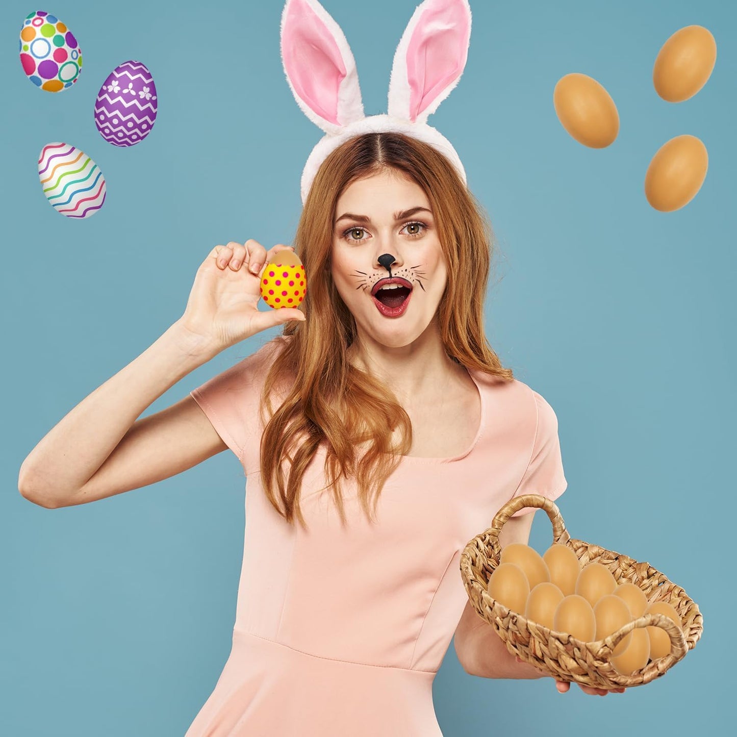 Wooden Fake Eggs, Life Size Brown Eggs, Perfect for Easter Crafts, Décor and Egg Hunts, 2.3" Inches (144-Pack)