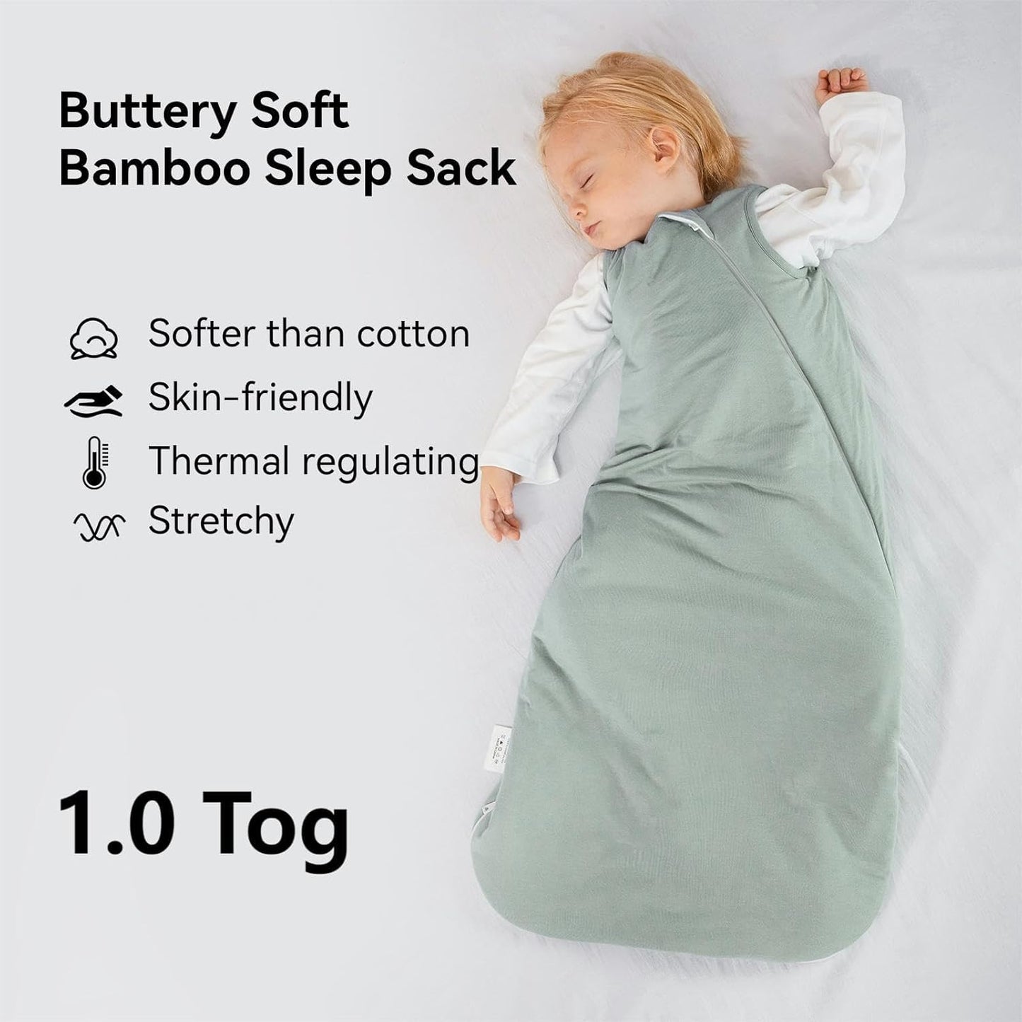 Rayon Made from Bamboo Sleep Sack 24-36 Months 1.0 Tog Ultra Soft Baby Wearable Blanket Toddler Sleeping Sack 2t-3t for Babies Unisex 2-Way Zipper 3t Baby Sleeping Bag Lightweight Extra Large Long XXL
