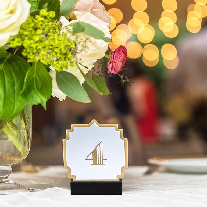 Giantree 24 Pcs Black Wood Place Card Holders, Table Number Holder Stands Name Card Holder Photo Display for Wedding Party Events Exhibition Decoration Office Restaurant Business 2.76x1.38x 0.59 inche