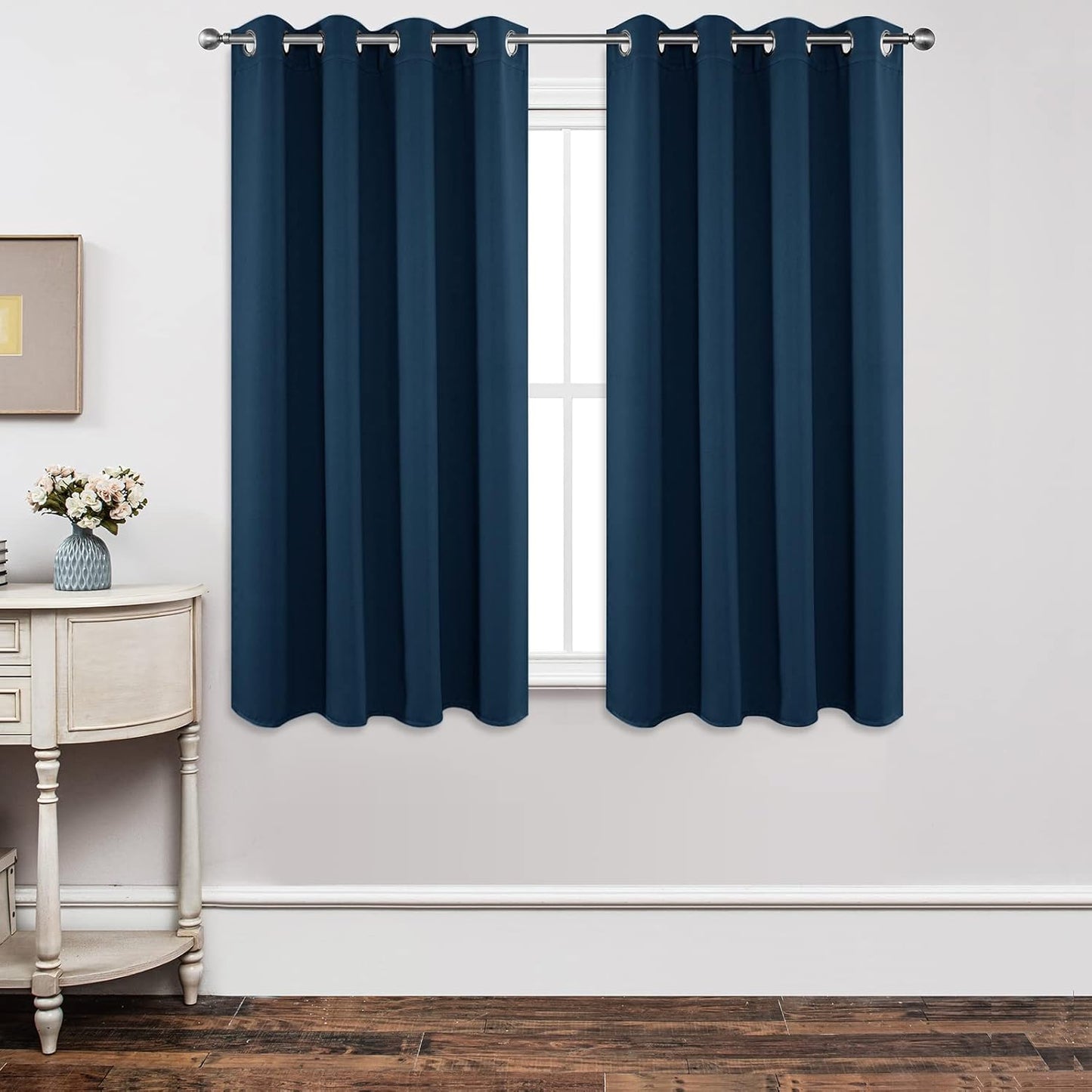 Joydeco Blackout Curtains 63 Inch Length 2 Panels Set, Thermal Insulated Long Drapes 2 Burg, Room Darkening Grommet Curtains for Living Room Bedroom Window