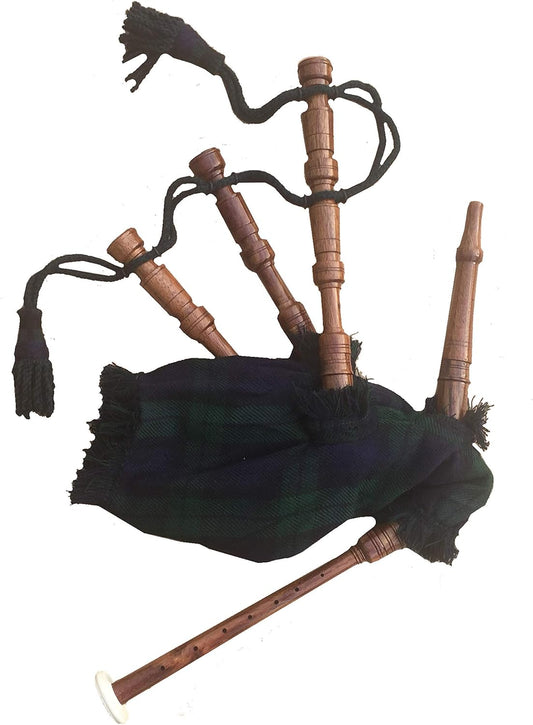 New Baby Mini Bagpipe Toy Tartans Miniature Playable with Cord Free 2 Reed