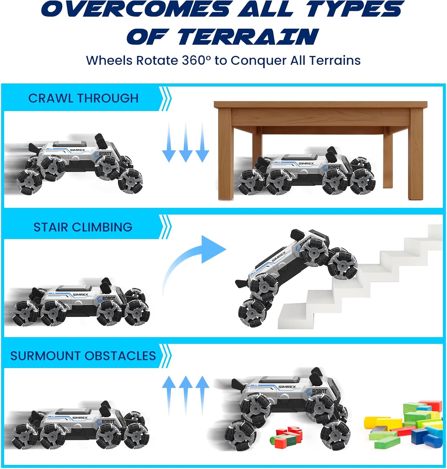 Robot Dog RC Stunt Car Toys - Gesture Sensing Remote Control car with Mecanum Wheels, LED Eyes, 3 Sound Effects, Birthday Gift for Kids Boys Girls