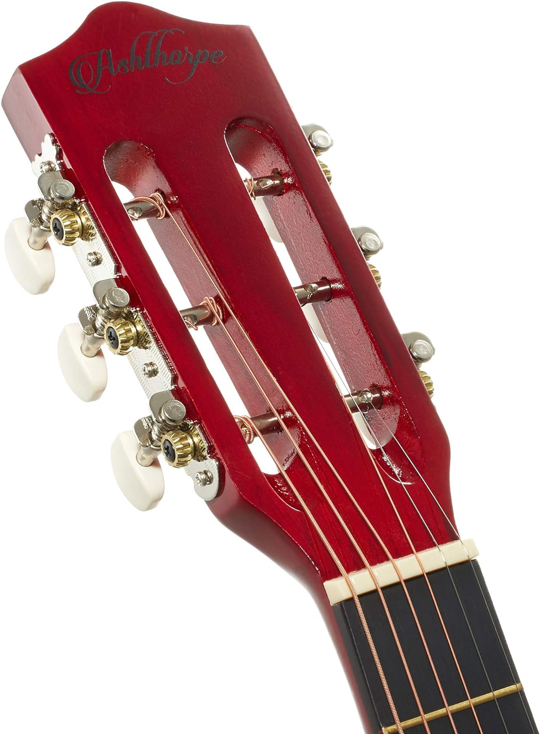 Ashthorpe 38-inch Beginner Acoustic Guitar Package (Red), Basic Starter Kit w/Gig Bag, Strings, Strap, Tuner, Pitch Pipe, Picks