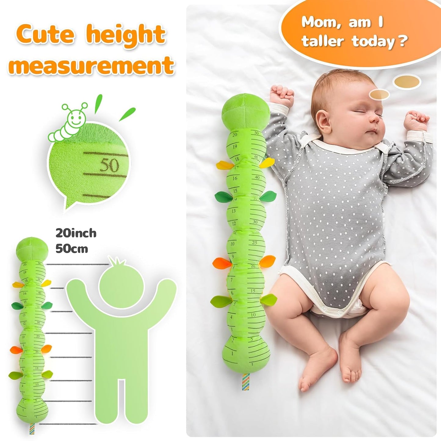Sumobaby Infant Baby Musical Multi-Sensory Caterpillar, Stuffed Animal Activity Soft Toys, for Tummy Time Newborn 0-3-6-12 Months Boy and Girls,Green