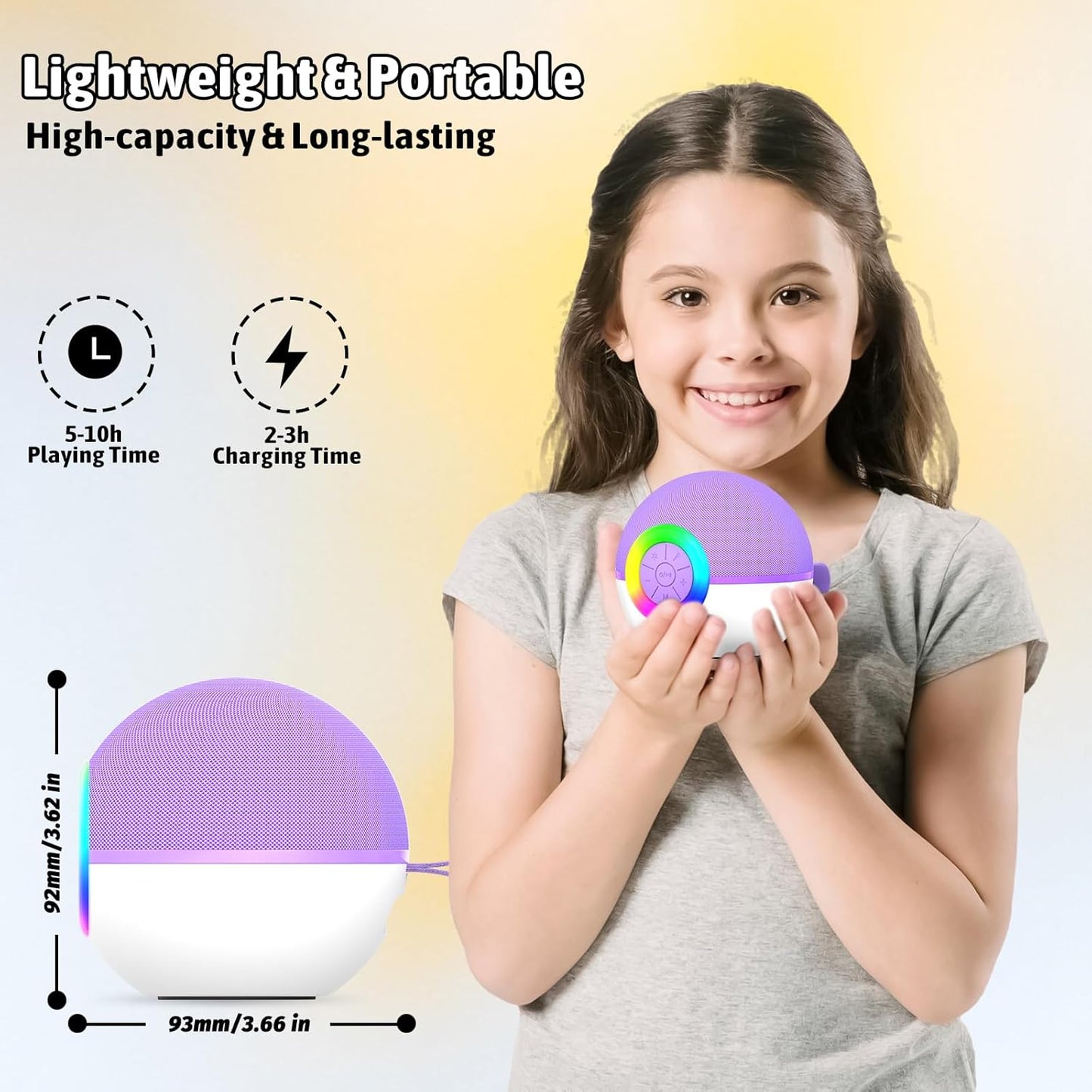 Karaoke Microphone Machine Toys for Kids Adults, Mini Portable Bluetooth Speaker with 2 Wireless Mics, Christmas Birthday Gifts for Boys Girls Ages 3 4 5 6 7 8 9 10 11 12+ Year (Purple)