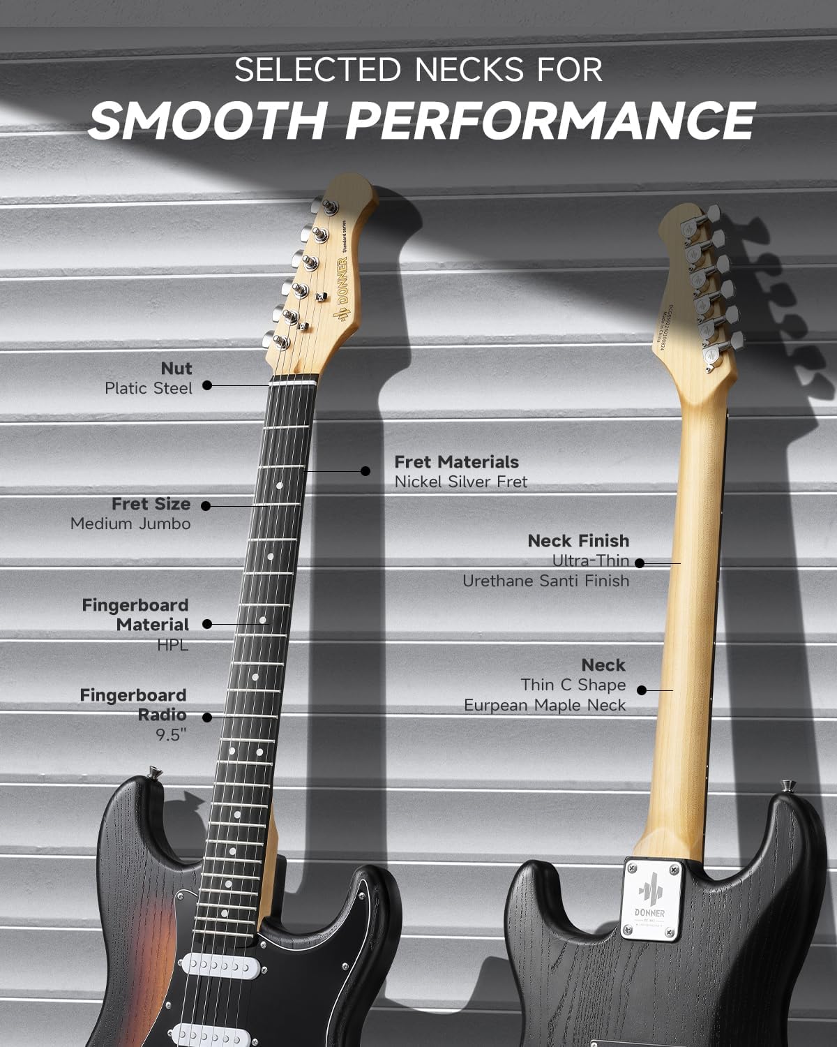 DONNER DST-80 Electric Guitar 39” Beginner Electric Guitar Kit with Amp, Classic SSS Pickup Complete with Gig Bag, Tuner, Capo, Strap, Picks, and Free Online Lessons, Red Tea Burst