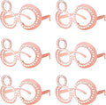 80th Birthday Glasses - 6 Pairs Rose Gold 80 Years Old Glasses with Rhinestones Frame, Funny Plastic Costume Photo Booth Props for 80th Anniversary Party Decorations