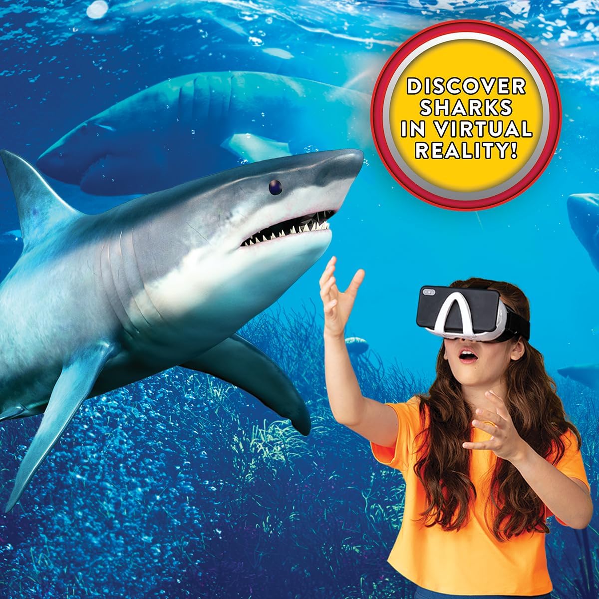 STEAM Shark Lab VR - Illustrated Interactive VR Book and STEAM Learning Activity Set - for Ages 8 and Up