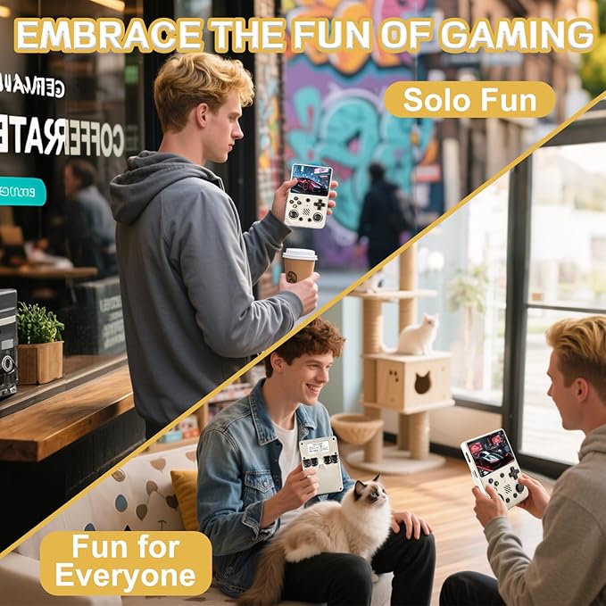 RG36PRO Retro Handheld Game Console - Open Source System,3.5"IPS Screen,30,000+ Classic Games,64G TF card, 3000mAh Battery,Portable Gaming Player for Travel,Gift for Teen or Partner -White