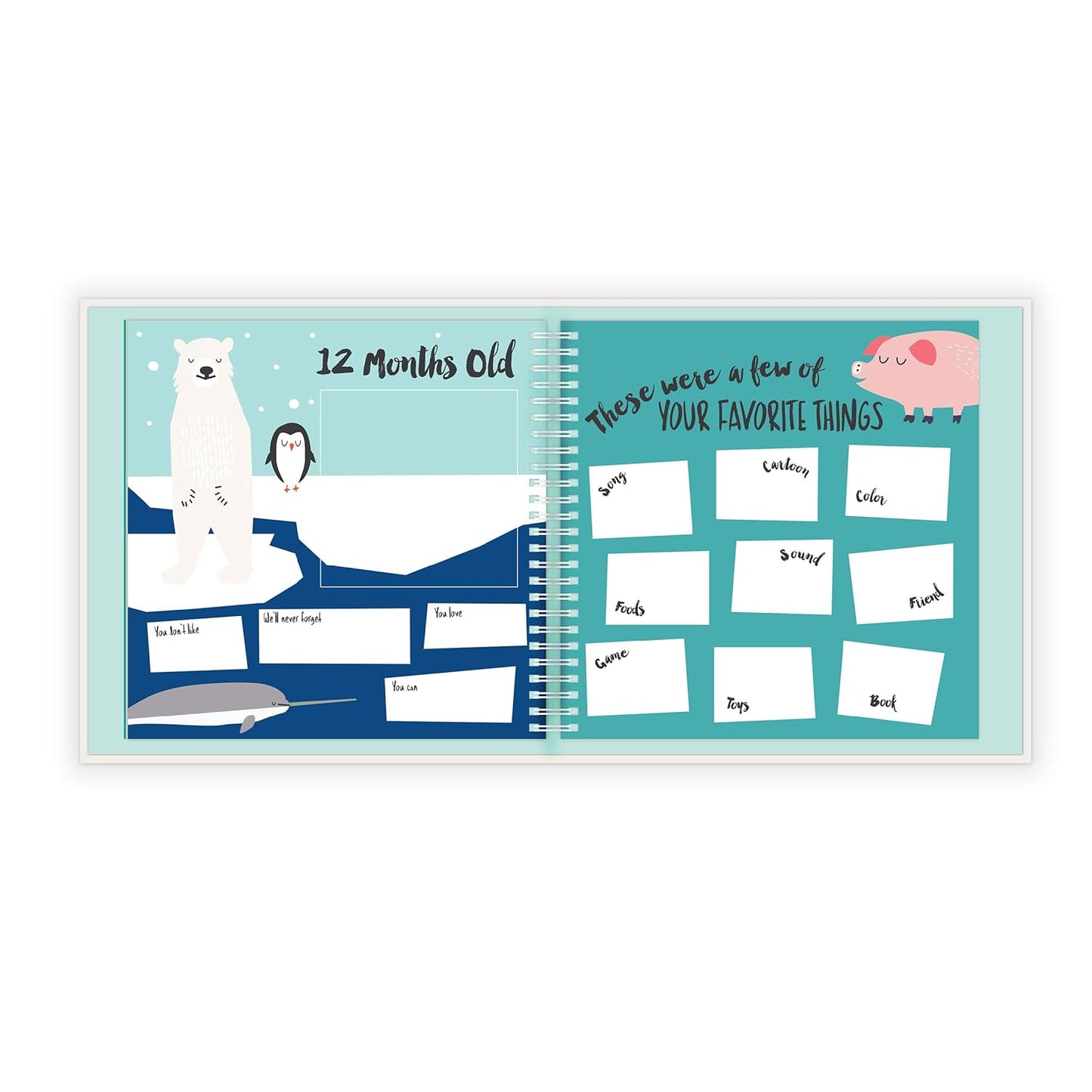 Lucy Darling Little Animal Baby Memory Book – First 5 Years Keepsake Journal & Photo Album for Baby Boy/Girl, Gender-Neutral Milestone Book, Thoughtful Gift for New Moms