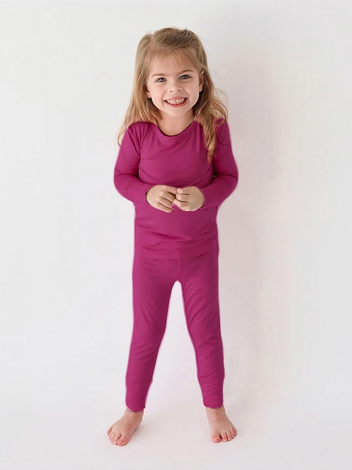 BABY 2T-10Y Toddler Kids Girls Boys Soft Comfy Viscose 2pcs Set Long Sleeve Plain Shirts and Pants Sets