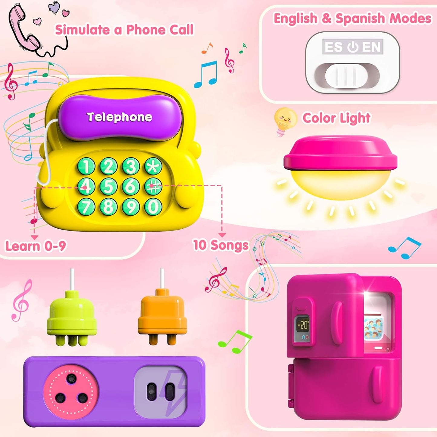 Baby Montessori Busy Board for 1-2 Year Old Boy Girl Gift,Musical Toddler Toys for 1+ Year Old,Early Educational Montessori Toy for Toddlers 1-3,Birthday Gifts for 1+Year Old Girl