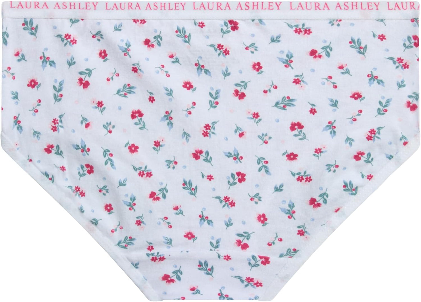 Laura Ashley Girls Underwear - 5 Pack Soft Stretch Breathable Panties for Girls - Lightweight Cotton Panties (Size: 4-12)