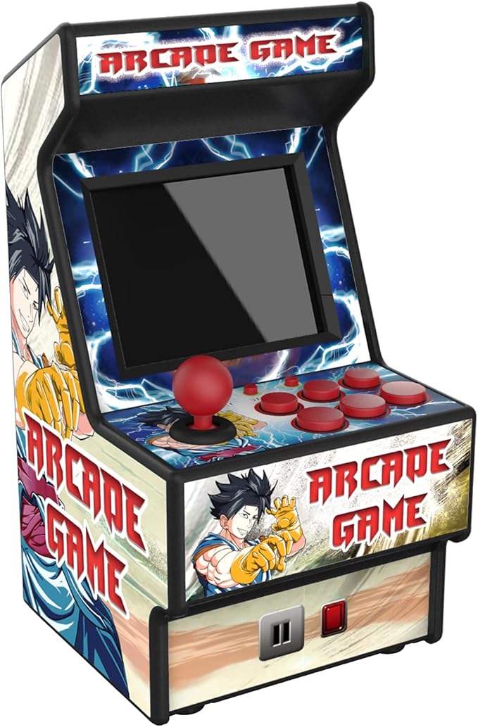 Mini Arcade Machine, Retro Gaming Console, Handheld Game Console with 156 Classic 16-Bit Video Games 2.8 Inch Color Display, Rechargeable Battery, Support for TV Output, Birthday Present for Children