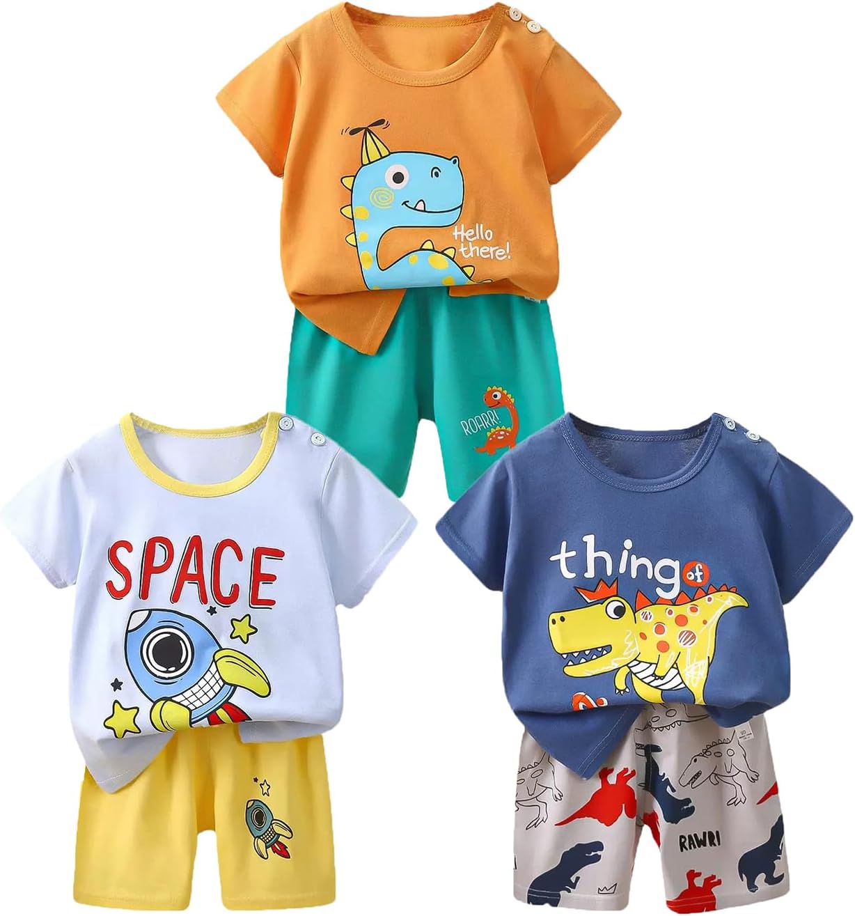 Toddler Baby Boy Clothes for 2t 3t Boys Cute Summer Short Sleeve T-Shirt Tops Shorts Clothes Sets Baby Boy Outfits
