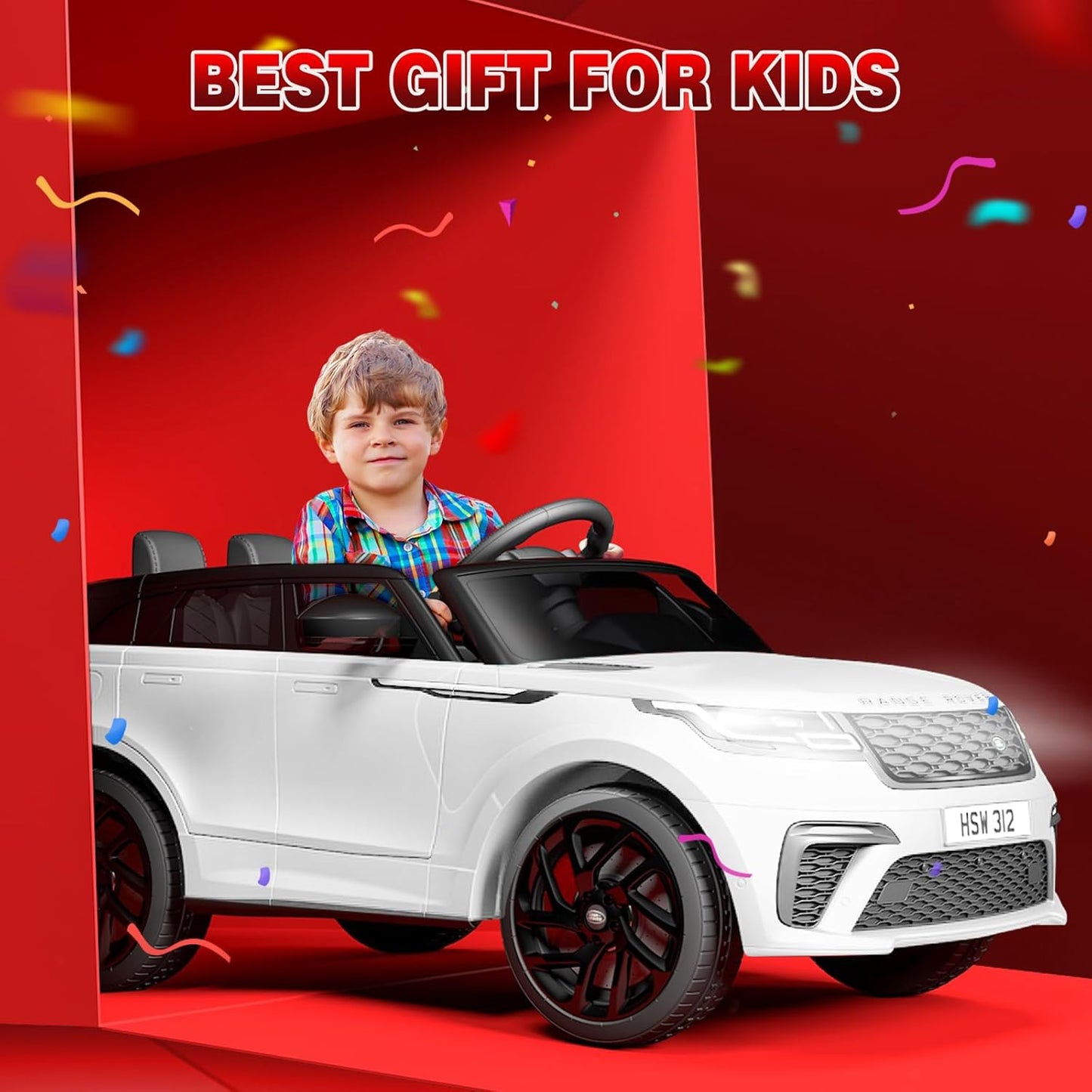 Kids Ride On Car with Remote, Licensed Land Rover Electric Car, Ride On Toys for Kids 3-8 with Mp3 Player, Rocking, Pull Rod