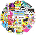 QTL Classic Gaming Stickers for Kids Video Game Stickers for Water Bottles Laptop Gamer Adults Waterproof Vinyl Packs 50Pcs