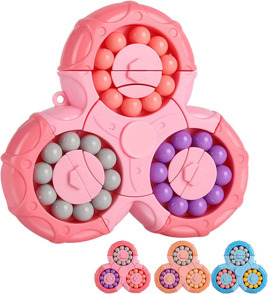 Magic Bean Rotating Brain Teaser Finger Puzzle Toy,Boys Girl Handheld Spinner Stress Anxiety Relief Ball Game Sensory Toys,Gift for Kids Ages 3Above Easter Christmas Birthday New Year