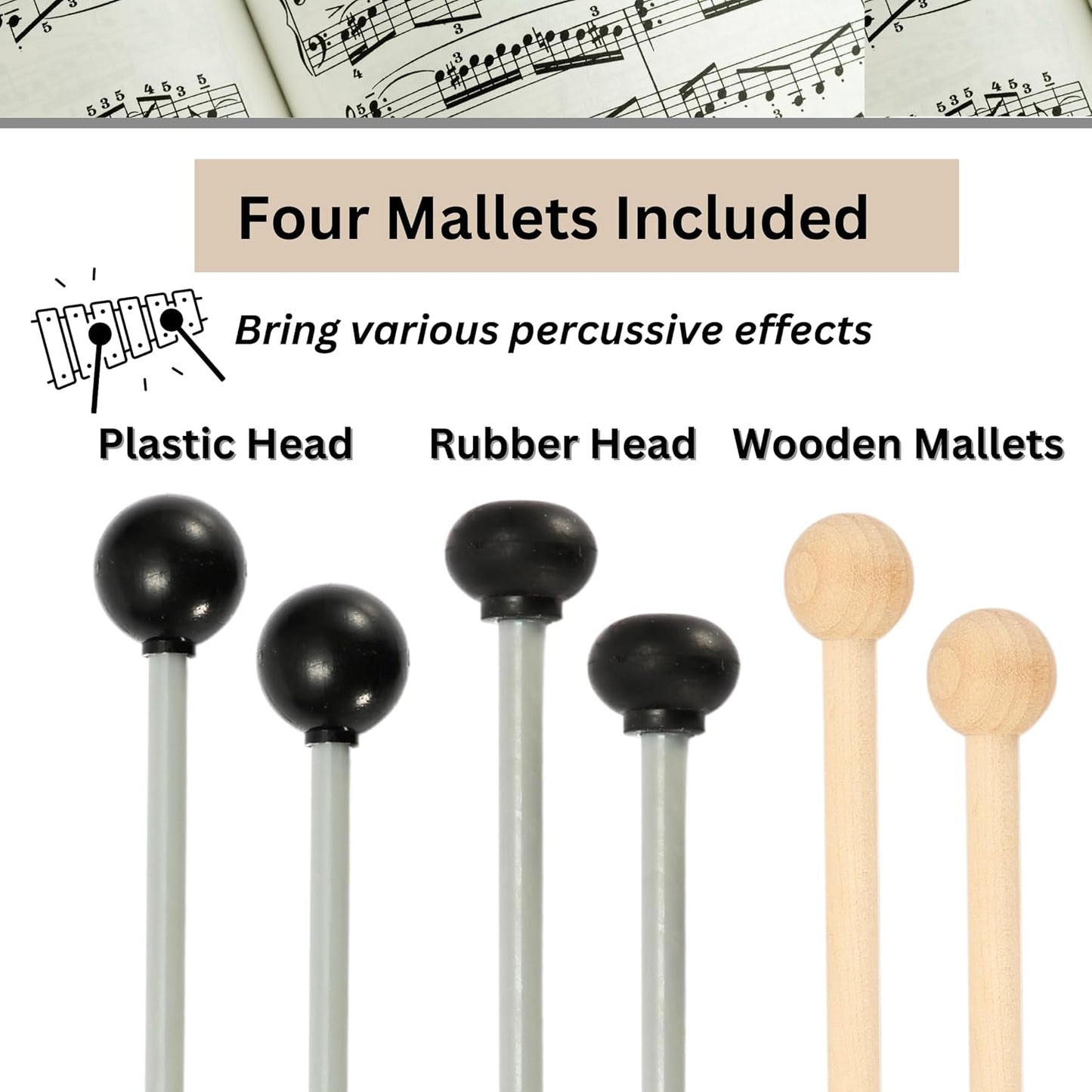 Xylophone + Rubber & Wooden Beaters| 27 Notes Glockenspiel for Adult & Kids| Professional Xylophone Instrument Music Teaching| Gifts Includes Song Book and Carry Case