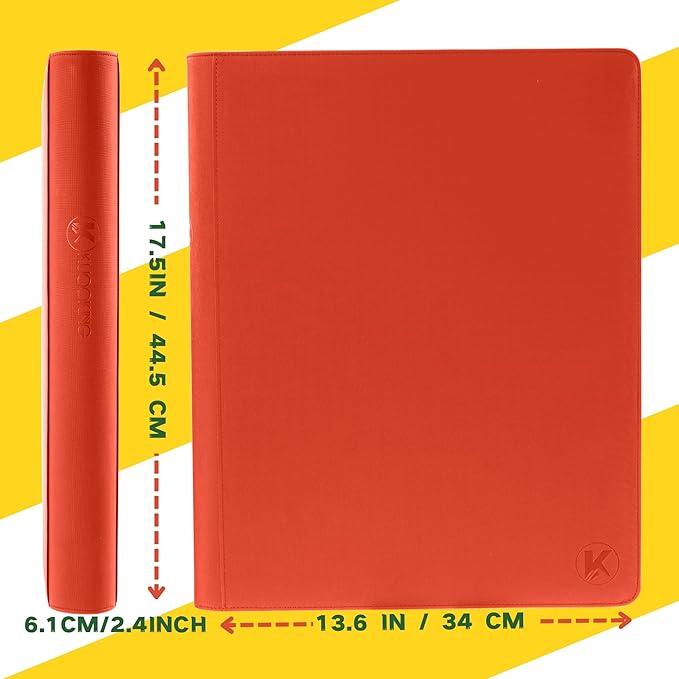 1408+ Pockets Trading Card Binder, 16-Pocket Card Ablum Compatible with MTG,Sports Cards & Other Standard Size Trading Card (Orange)