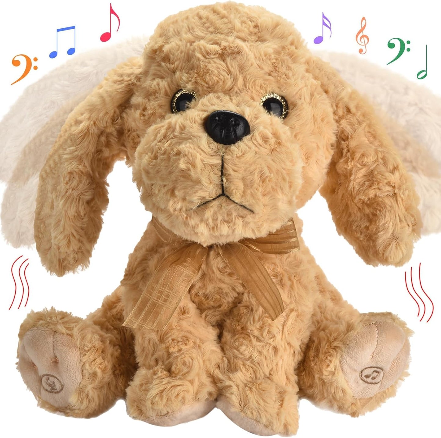 Interactive Singing Plush Toy - Dog Stuffed Animals Record & Repeats What You Say, 8 Songs, Head & Ear Movements, Birthday for Toddlers Age 3 4 5 6 (10.2' Goldendoodle Toy)