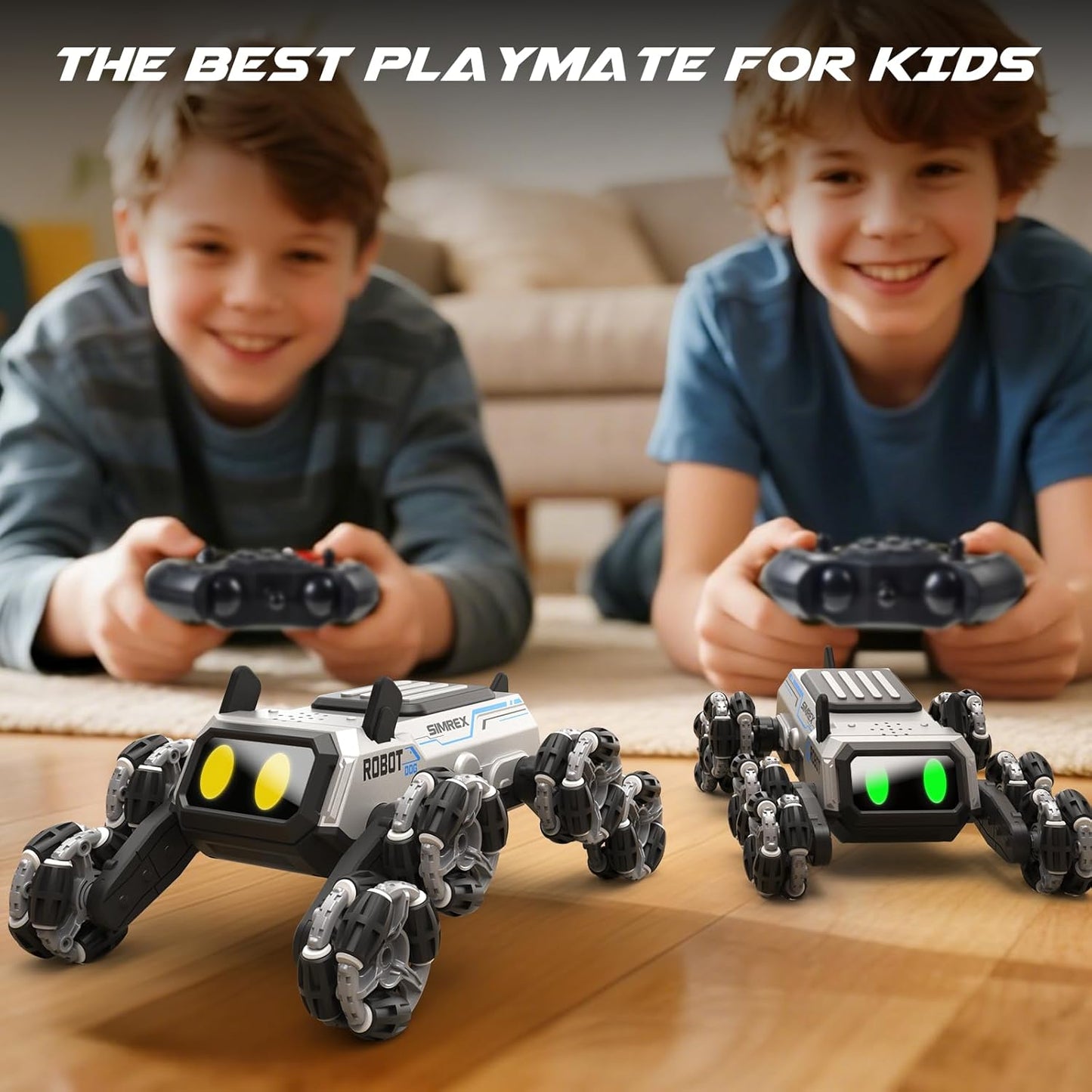 Robot Dog RC Stunt Car Toys - Gesture Sensing Remote Control car with Mecanum Wheels, LED Eyes, 3 Sound Effects, Birthday Gift for Kids Boys Girls