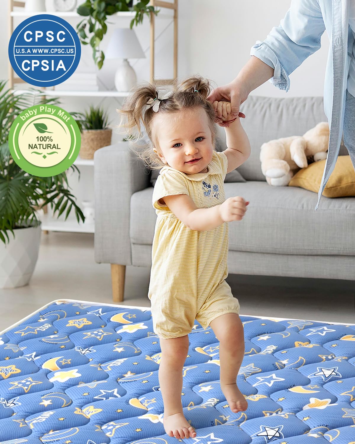 Premium Foam Baby Play Mat 79" X 71", Extra Large Activity Playmats for Babies,Toddlers, Infants, Soft Thicker Sponge Baby Mat for Floor, Play & Tummy Time, Machine Washable for Easy Care