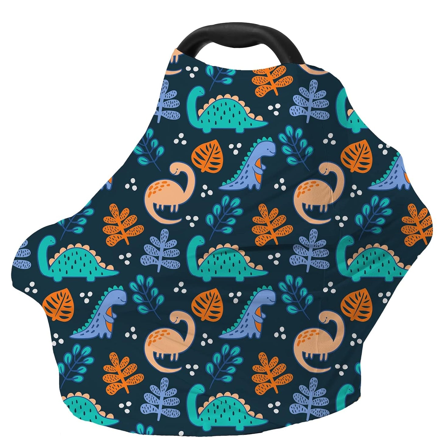 Car Seat Covers for Babies - Multi-use Carseat Canopy Cover Breastfeeding Covers, Stroller Canopy Cover (Navy Dinosaur)