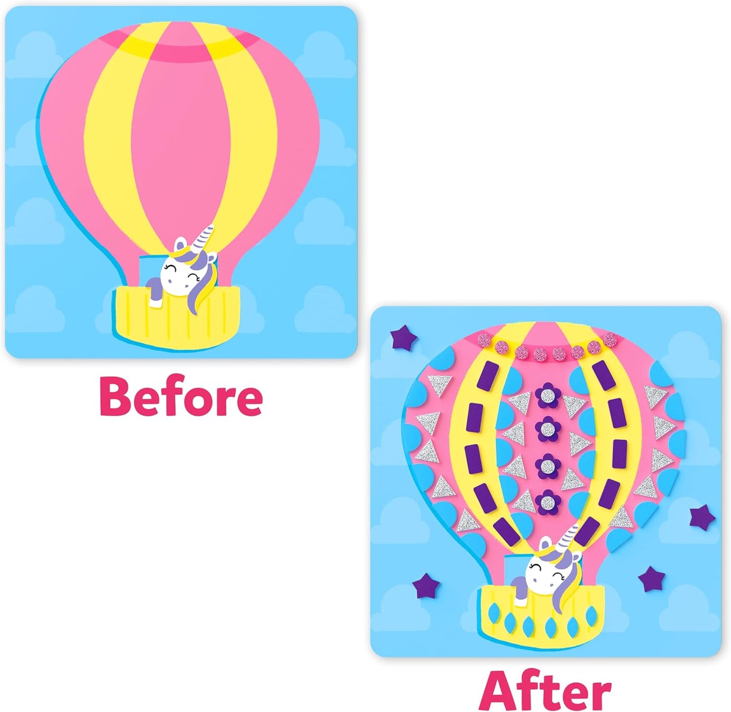 Skillmatics Foam Sticker Art Activity - Unicorns & Princesses, Mess-Free Fun for Kids, 800+ 3D Foam Stickers, DIY Felt Craft Kits, Gifts for Girls & Boys Ages 3, 4, 5, 6, 7