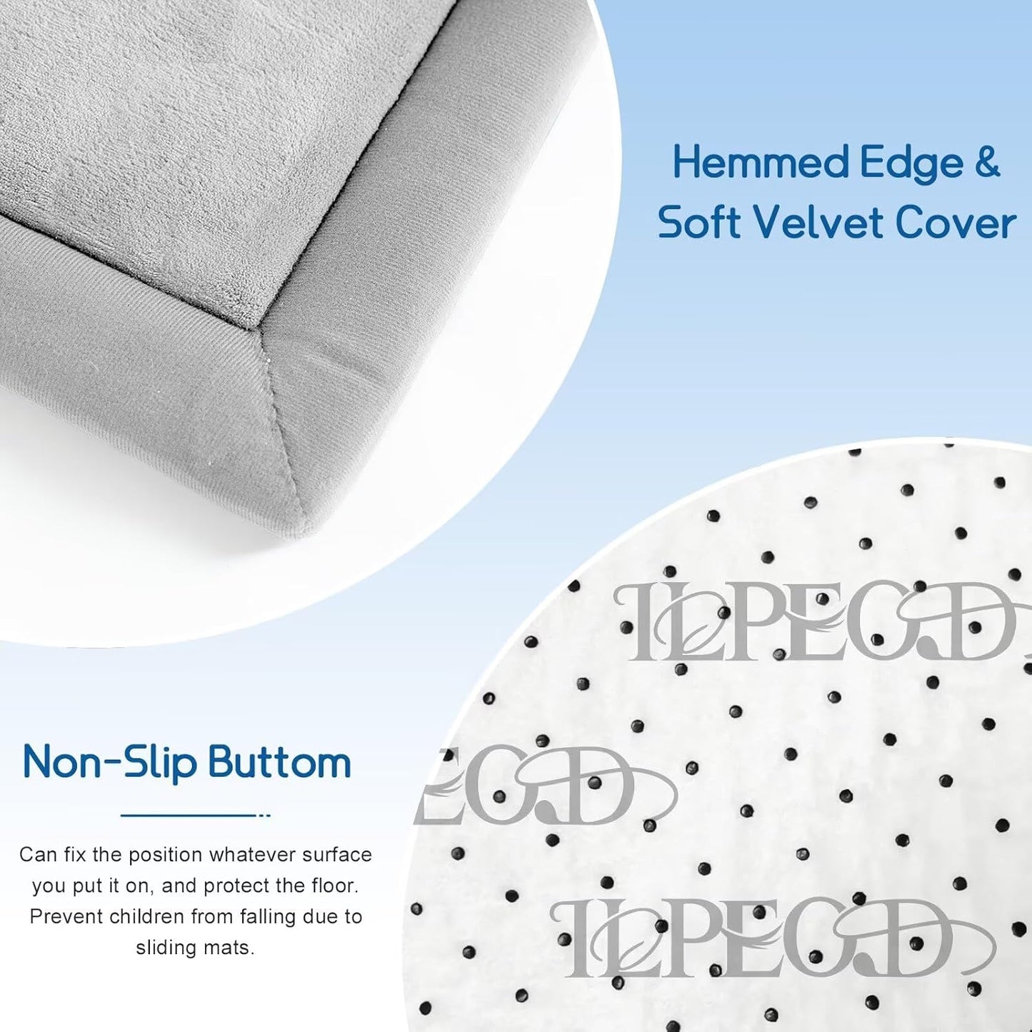 Baby Play Mat for Floor Tummy Time Nursery Muscle Area Rug Playroom Rug Tatami Mat 50 * 50" Memory Foam 1.3" Thick Crawling for Babies,Toddlers, Infants, Kids(Light Gray)