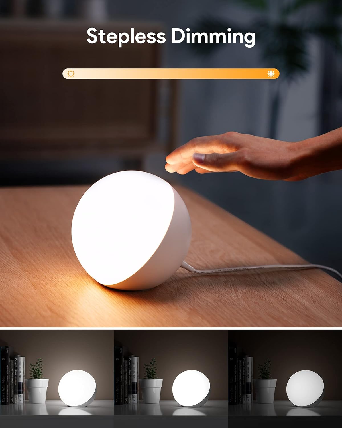 Hifree Touch Lamp, Multicolor Night Light for Kids, Small LED Table Lamp for Bedroom, Dimmable Bedside Lamp with Warm & White Light