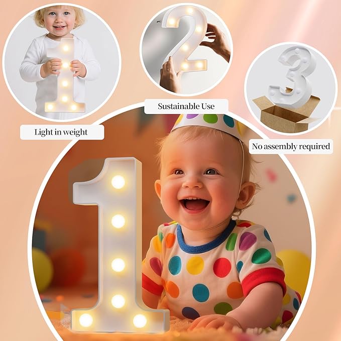 LED Marquee Light Up Numbers Sign - Lighted Birthday Numbers Sign for 16th Birthday Party Decoration, Bar Wall, Home, Table Room, Wedding and Christmas Decorations, Number 16