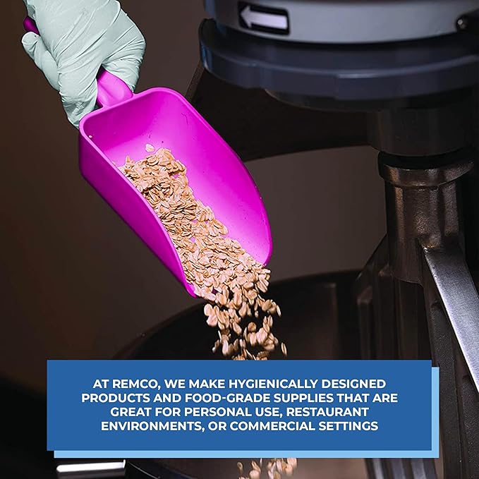 Vikan Remco 63004 Color-Coded Plastic Hand Scoop - BPA-Free Food-Safe Kitchen Utensils, Restaurant and Food Service Supplies, 16 oz, Red