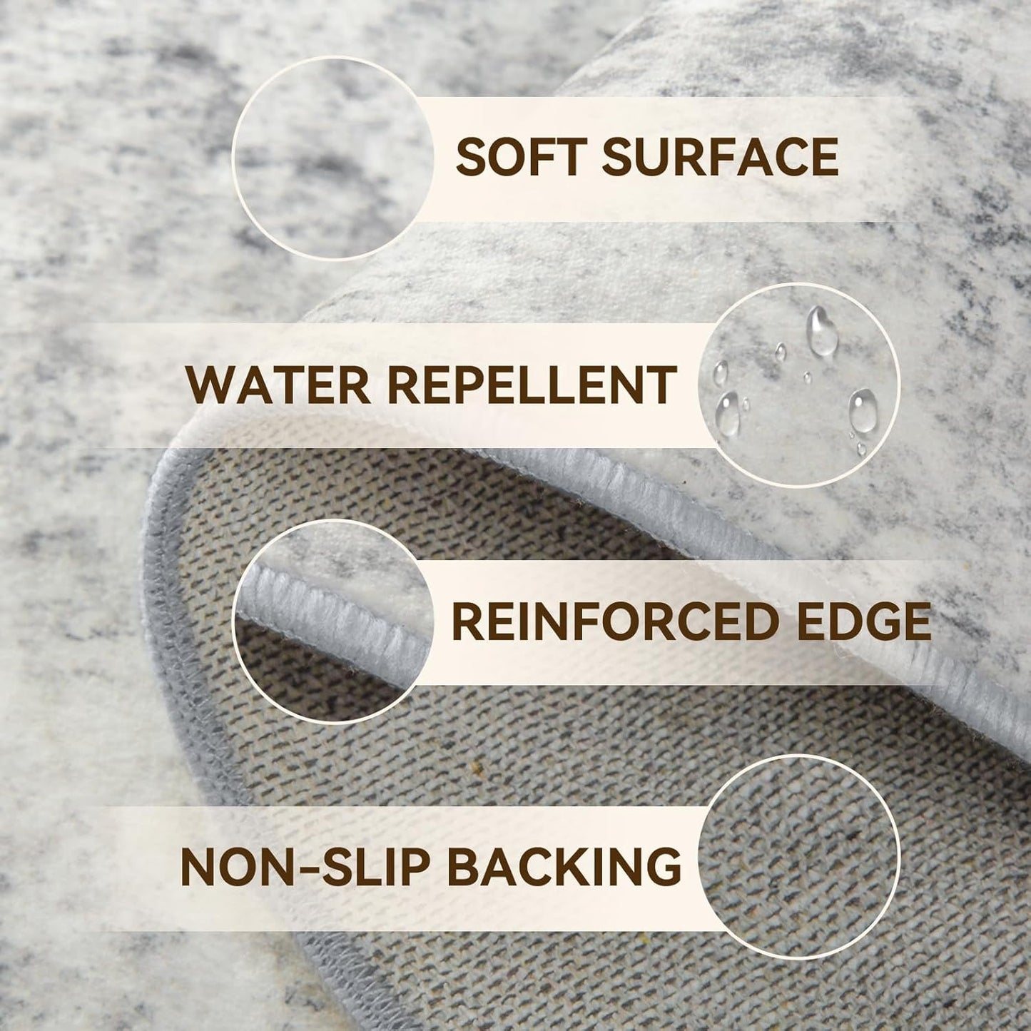 Washable Area Rugs 2'x3' Non-Slip Modern Abstract Soft for Living Room Entryway Bedroom Nursery, Print Pattern, Gray White Grey