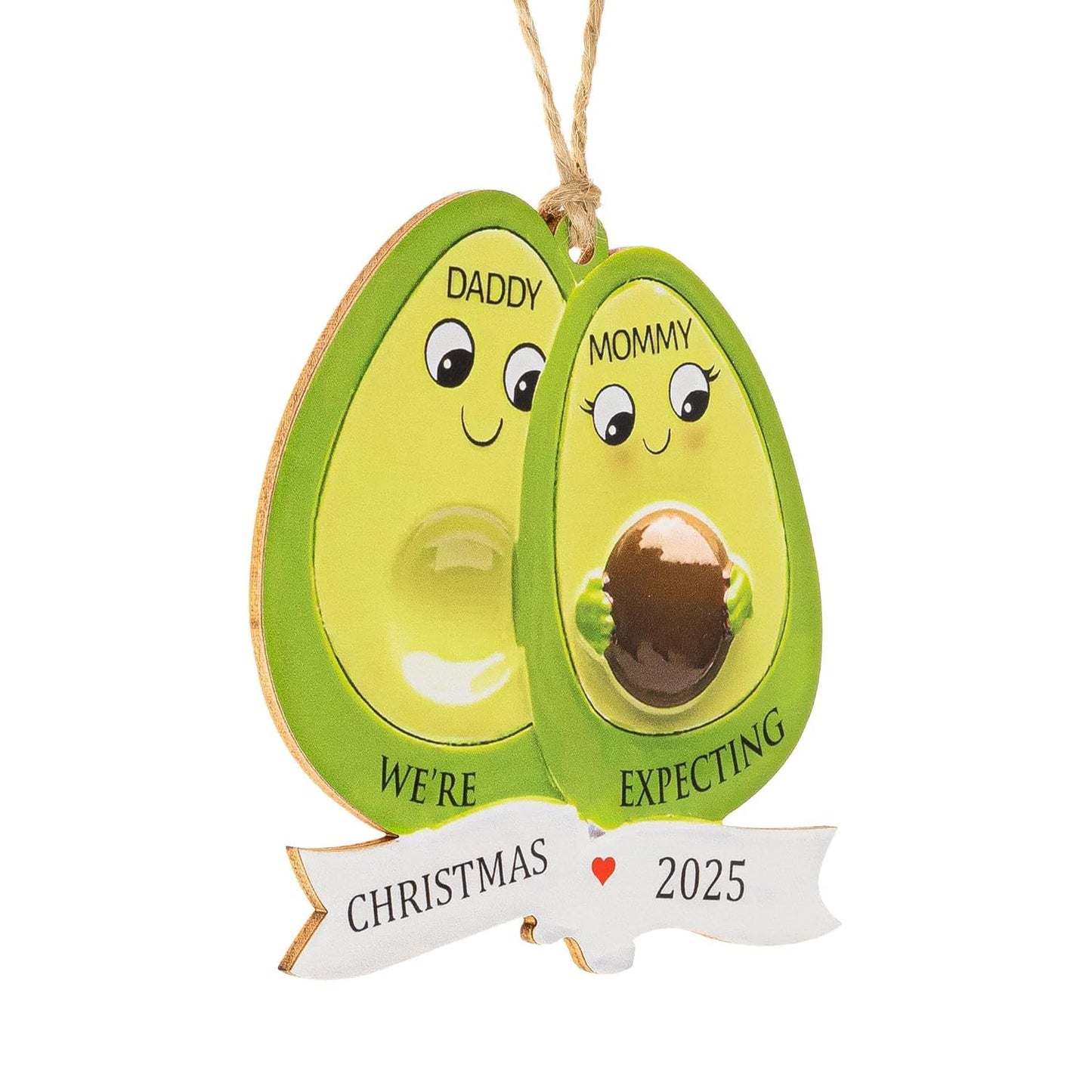 Pregnancy Ornament for Expecting 2025, Cute Avocado Ornaments for Christmas Tree, Baby Bump Ornament Gift, Christmas Ornaments 2025, Baby Coming Soon, Pregnancy Announcement Keepsake, Baby Gifts
