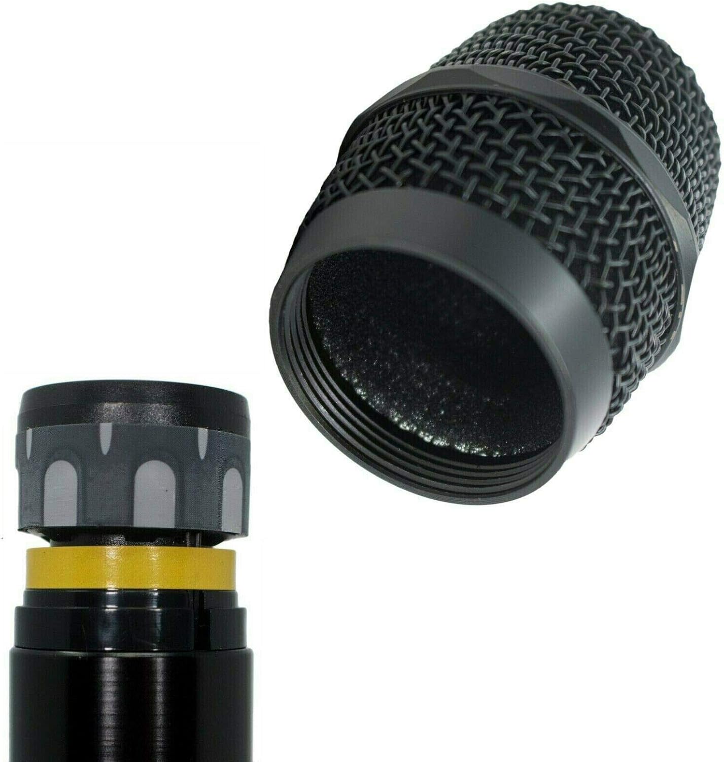 EMB EMIC2500 Wireless Microphone System 4-Channel UHF Cordless Mic Set with Four Handheld Mics, All Metal Build, Fixed Frequency, Long Range 260ft, Ideal for Church, Karaoke, Weddings, Events