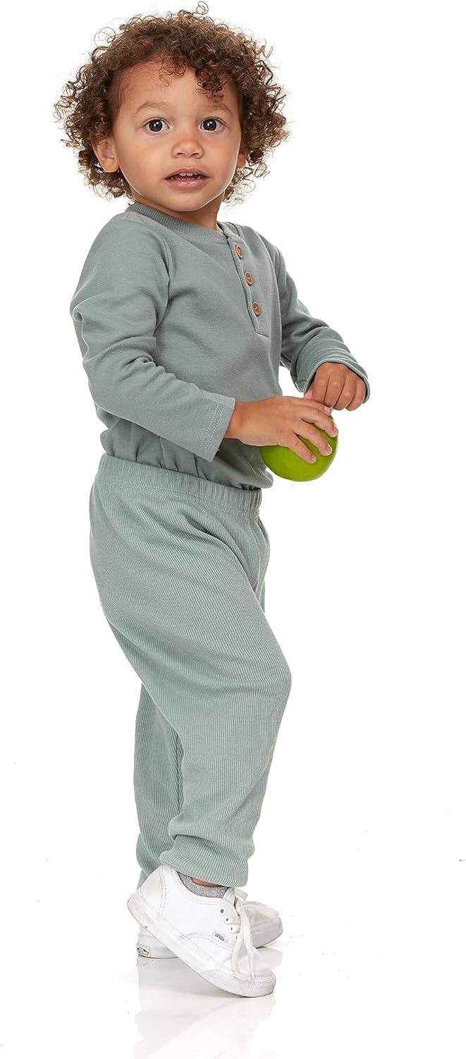 Cudlie 5-Pack Baby/Toddler Boys Jogger Pants - Lightweight Tapered Sweatpants - Lounge Jogger for Boys