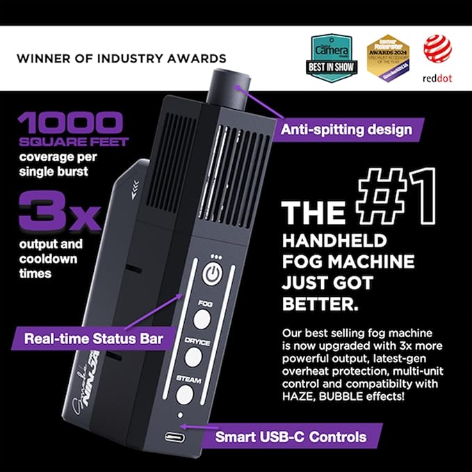PMI SmokeNINJA PRO KIT - Portable Fog Machine with Bluetooth, 3rd Gen Haze Nozzle for Cinematic & Studio Use - Perfect for Cinematography, Photography, and Events(PRO KIT)