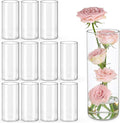 12pcs Glass Cylinder Vases for Centerpieces | 8 Inch Clear Flower Vase for Wedding Decorations, Floating Candle vases for Dinner Table, Bridal Shower, Office Home Décor