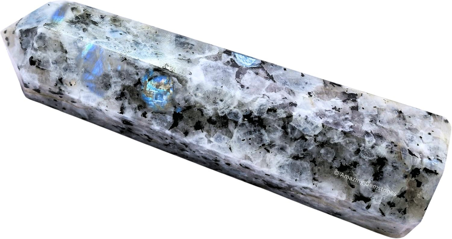 Amazing Gemstone Large Rainbow Moonstone Crystal Towers ~ Natural Healing Crystal Point Obelisk for Reiki Healing and Crystal Grid (5.5" to 6" INCH)