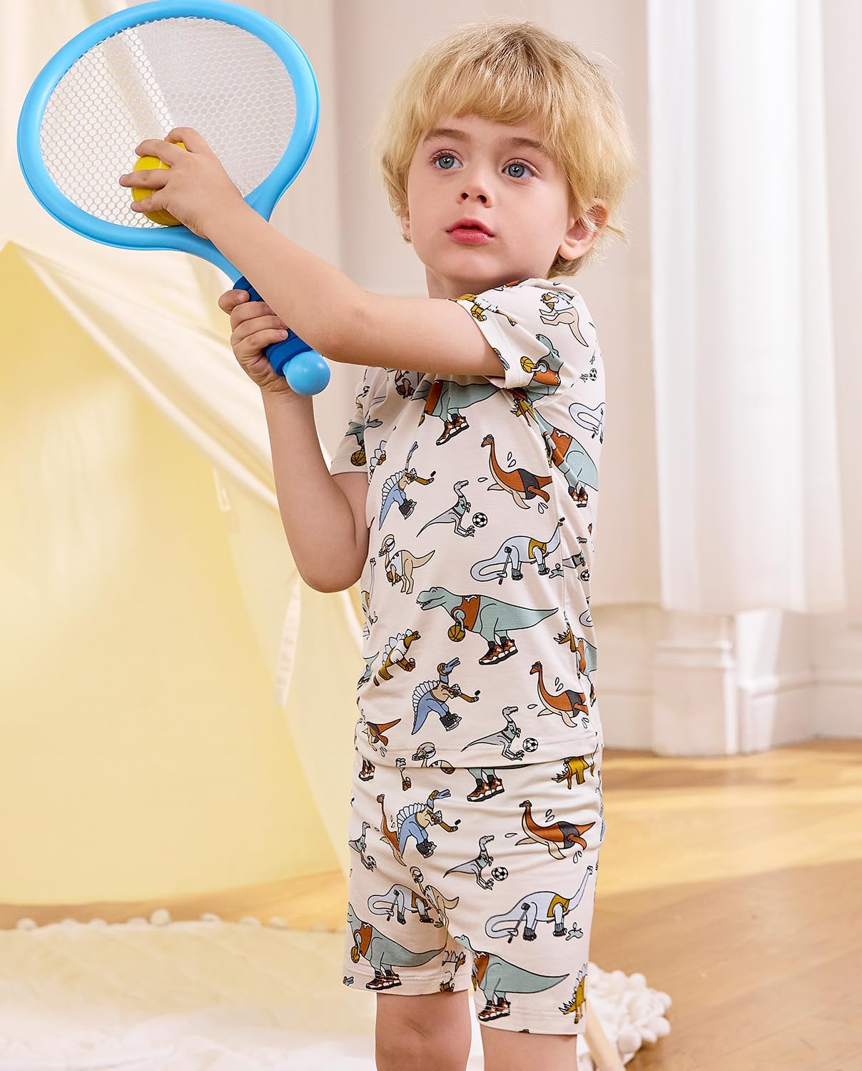 Bamboo Viscose Toddler Animal Pajamas Boys Girls Kids Cool Short Summer 12M-8Y Snug fit Pjs Set 2pcs