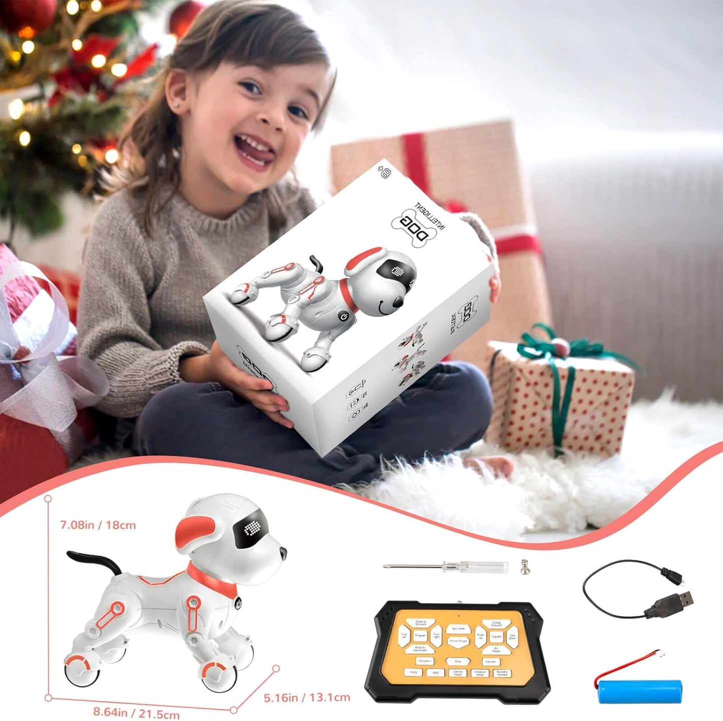 Robot Dog Toys for Kids 8 9 10 11 12, Remote Control Dogs, Robot Dog for Kids 8-12, Pet Robotic, Electric Toy, Robotic Dogs, Toys for 5 6 7 8 9 10 11 12 Years Old Boys Girls, Pink