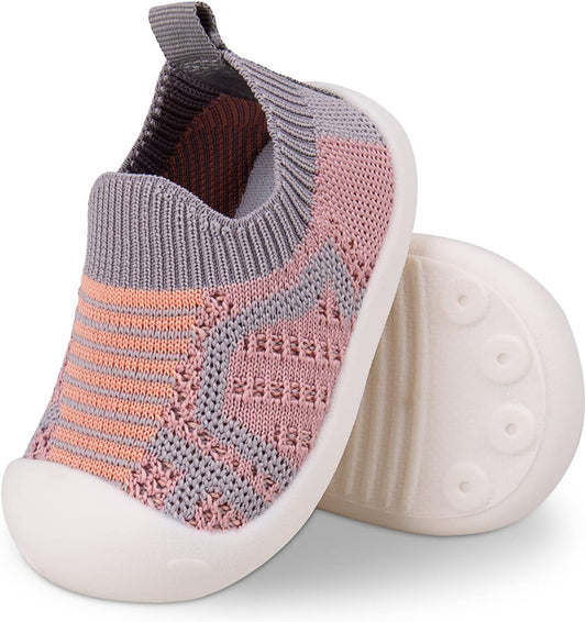 Charrost Toddler Baby Girl Boy First Walking Shoes Checkered Sneakers Sizes 3/4/5/6/7/8T. Soft, Cute,Flexible for First Walkers. Non-Slip, Slip On, Wide Toe Box Indoors Outdoors