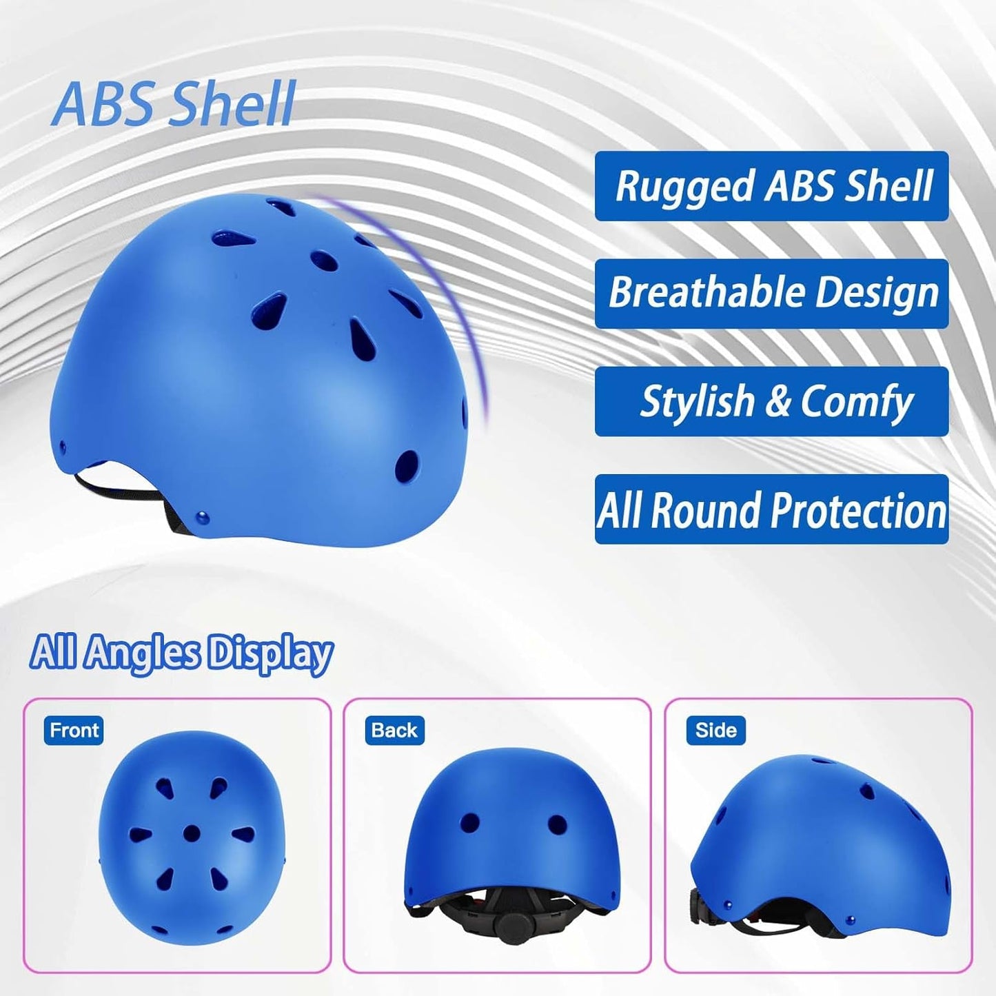 Kids Bike Helmet Set Adjustable Helmet for Ages 3-15 Kids Toddler Boys Girls Youth, Multi-Sport Bicycle Skateboarding Football Rollerskating Scooter Rollerblade Balance Bike Helmets