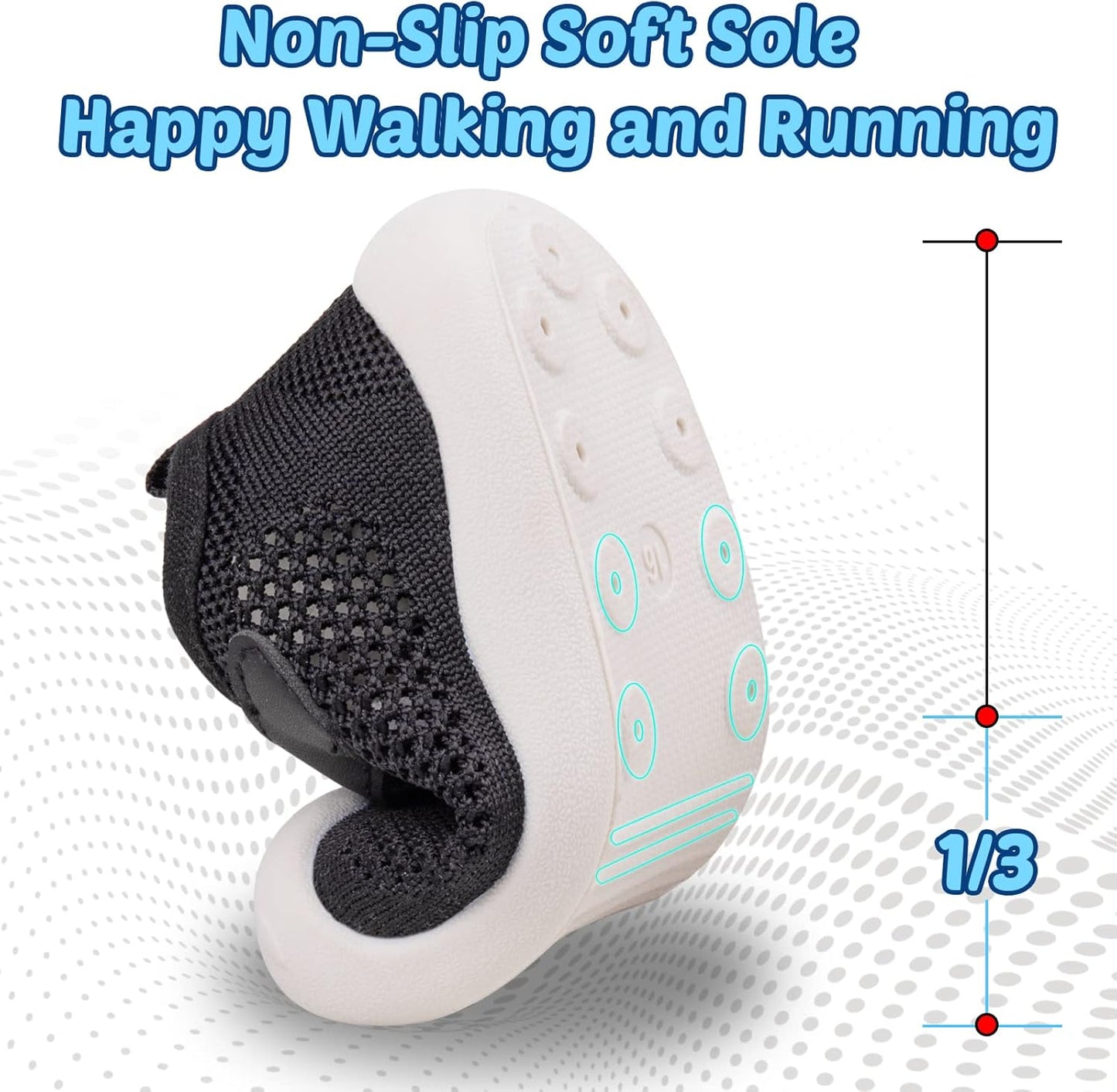 Baby First-Walking Shoes 1-4 Years Kid Shoes Trainers Toddler Infant Boys Girls Soft Sole Non Slip Cotton Canvas Mesh Breathable Lightweight TPR Material Slip-on Sneakers Outdoor