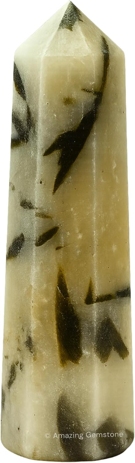 Amazing Gemstone Green Tourmaline in Quartz Crystal Towers - Natural Healing Crystal Point Obelisk for Reiki Healing and Crystal Grid (2 Inch to 3 Inch)