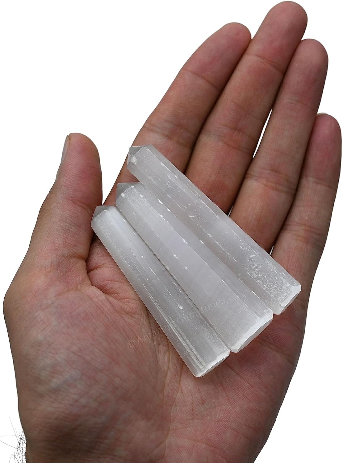 Amazing Gemstone Selenite Crystal Towers - Natural Healing Crystal Point Obelisk for Reiki Healing and Crystal Grid (3 Inch)