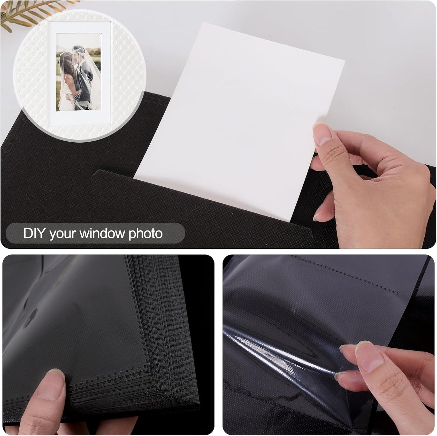 RECUTMS Photo Album 4x6 800 Photos Large Capacity Memories Photo Album for Wedding Family Baby Anniversary Pictures Leather Cover Picture Album Book with Black Inner Pages(White)